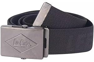 Lee Cooper LCBELT613 męski płócienny pasek do spodni bezpieczeństwa, czarny, jeden rozmiar