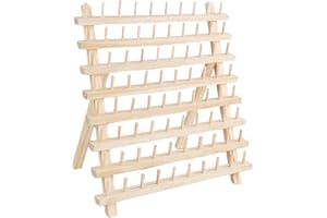 F Fityle Support de Fil à Coudre, étagère de Support de cônes Organisateur de Support de Fil en Bois Robuste pour la Couture, 80 Bobine