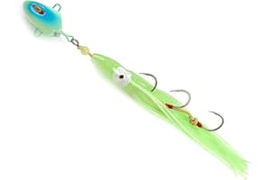 Tolure Señuelos Jig 100g 150g 200g 250g 300g Pesca Jigging Cabezal con Señuelo de Calamar con Anzuelo Señuelos Luminosos de Pesca con Plantilla para Curricán para Pargo Besugo 1 unid/Paquete
