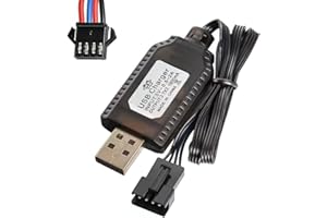 ENJOY-UNIQUE Cable de Carga USB 7,4V para baterías Recargables LiPo SM-4 Pines, Cargador Bateria Lipo 7.4v para Juguetes RC de Teledirigido, Coches, Camiones, Trenes, Barcos, Aviones