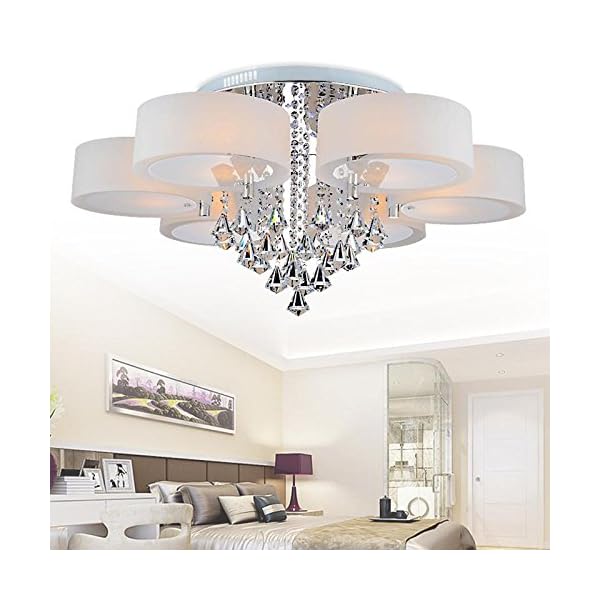 Lonfenner Crystal lamp Ceiling lamp Living Room lamp Modern Minimalist Bedroom lamp Crystal Ceiling lamp ALEC Circular Chandelier Ceiling Light - Image 3