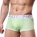 Produktbild Männer Transparent Unterwäsche URSING Herren Boxershorts Kurze Hose Einfarbig Shorts Bulge Pouch Unterhose Baumwolle Retropants Badehose Klassische Briefs Volltonfarbe Unterhosen (L, Grün)