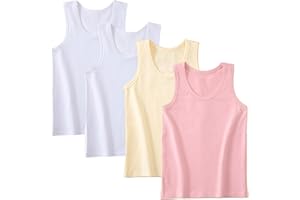 Lohhbve 4 Pack Bambini Classic Solid Camisole Undershirt per 2-10 Anni Ragazze del Bambino Cotone Racerback Tank Top Multipack