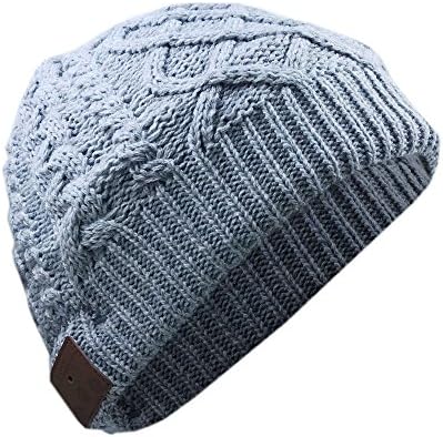 LAYEN Bluetooth Winter Beanie Cable Knit Unisex Hat with Stereo Speaker Headphones, Microphone and Hands Free! Listen to Your Music Wirelessly &amp; Even Answer Calls on the Go. Compatible with Smartphones iPhones, iPad, iPod, Android, Tablets etc. (Light Grey Cable)