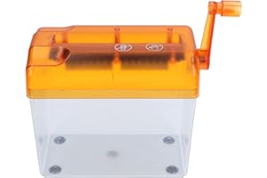 RUIRUIY Destructeur de papier manuel, déchiqueteuse à manivelle à fonctionnement simple à structure compacte manuelle portable pour bureau à domicile(Orange)