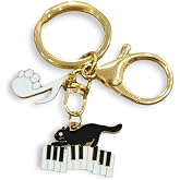 Harmonie de Chats Hediyelik M&uuml;zik ve Kedi Fig&uuml;rl&uuml; Emaye Metal Anahtarlık