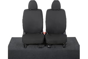 UK Custom Covers Compatible With Mitsubishi L200 (2015 Onwards) Front Seat Covers Tailored Waterproof Black - SC205B