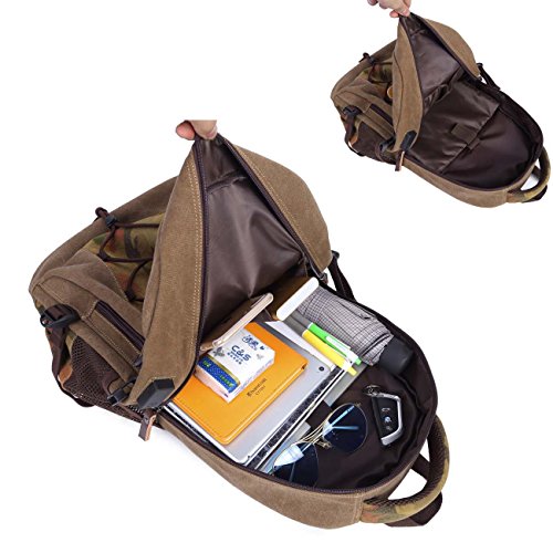 Neuleben 15 6 Zoll Laptop Rucksack mit USB Ladeport Schulrucksack Schultasche auc Canvas Vintage Rucks  cke Damen Herren Jungen f  r Schule Uni Busine