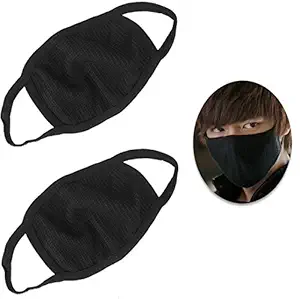 Bestellan Set of 2 Pieces Anti Pollution Black Face Mask