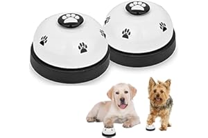 SlowTon Sonnette pour Chien, Paquet de 2 Cloches en métal pour Chien avec Fond en Caoutchouc antidérapant Cloche de Porte pour Chien pour Anneau de Formation pour Pot pour Animal Domestique Sonnette