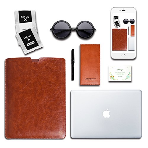 WALNEW Schlanke Leder New MacBook Air 12 Zoll Hülle, MacBook Schutzhülle, Hülle, Case, Cover, New MacBook Air 12 Zoll Hülle mit Handgriff, geschütztes Inneres und externes Mousepad - 8