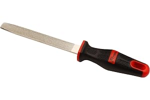 6-tums diamantbelagd platt fil, medium #150 korn, för glas, kakel, keramik och sten, granit, marmor, betong, stort komfortmassagehandtag, total längd 25 cm, keramisk kakelfil i glas