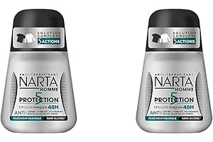 Narta Déodorant homme pierre d' alun efficacité 48H fraicheur naturelle sans alcool (L'emballage peut varier) (Lot de 2)