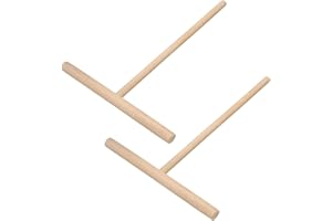 Sunydog 2 pièces en bois pâte à crêpes épandeur bâtons râteau rond pâte crêpe crêpe épandeur cuisine bricolage outil