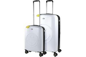 Smiley Originals - Maletas de Viaje de la Firma Smiley. Juego Maletas 4 Ruedas - Juego de Maletas de Viaje - Juego Maletas de Viaje Ligeras. Candado de combinacion 180117, Blanco-Negro