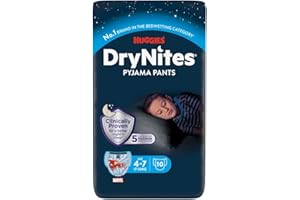Huggies Drynites Mutandine Assorbenti per La Notte da Bambino, 4 -7 anni, 17 - 30kg, 30 Pezzi