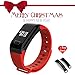 Produktbild l8star R3 Fitness Tracker, Herzfrequenz Monitor Tracker Smart Armband Activity Tracker Bluetooth Schrittzähler mit Sleep Monitor Smartwatch für iPhone 7 7 Plus 6 Samsung S8 Android oder iOS Smartphones (rot)