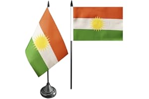 Flaggenfritze Tischflagge/Tischfahne Kurdistan + gratis Aufkleber