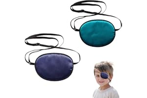 CCYY 2 Piezas Ojo Parche, Ojo Ajustable Máscara, Parche de Ojo de Seda, Estrabismo Parches Elásticos, Ojos Vagos Parche, Adecuado para El Cuidado de Los Ojos, Ambliopía, Tratamiento de Astigmatismo