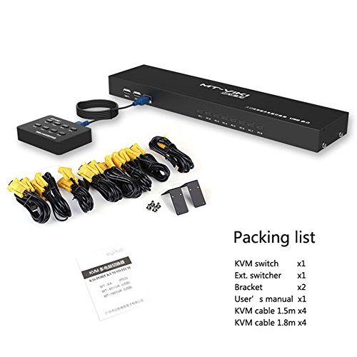 Verbesserte mt-viki 8 Port Smart KVM Switch manuell Tastendruck VGA USB Kabel Verlängerung Switcher Konsole mit original Fernbedienung 801uk-l - 6
