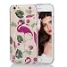 Produktbild Für iPhone 6 Plus/iPhone 6S Plus Kristall Bling Glänzend Funkeln Glitzer Case Weich Handyhülle TPU Silikon Gemalt Durchsichtig Klar Hülle Schutz Handy Tasche Bumper Cover mit Displayschutzfolie - Flamingo