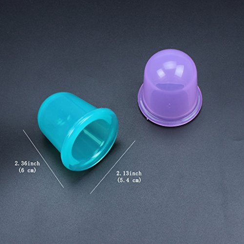 Edealing 2 PCS Schröpfen Set chinesische Therapie Cellulite medizinische Vakuum Silikon Massage Cups - 3