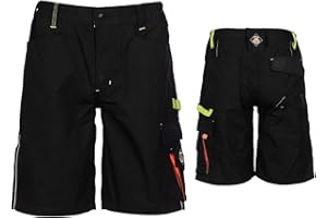 Stenso Prisma Kurze Hosen Herren - Multifunktionstaschen, Kurze Arbeitshose Herren mit Zwei Seitlichen Cargotaschen & Gesäßtaschen, Verstärkter Sitzbereich, Arbeitshosen Männer Kurz, Elastische Taille