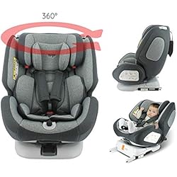 Siège auto isofix 360° pivotant groupe 0+/1/2/3 (0-36kg) - Dos à la route 0-18kg - Housse confort - Protection latérale - Migo