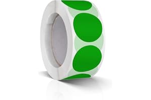 MEITAAT Round Stickers Green 25 mm Circle Labels Colour Coding Dot Vinyl Floor Sticker Waterproof Removable Roll of 500