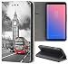 Produktbild Nokia 6 (2017) Hülle Premium Smart Einseitig Flipcover Hülle Nokia 6 2017 Flip Case Handyhülle Nokia 6 Modell 2017 Motiv (407 London Big Ben Bus Doppeldecker England Grau Rot)