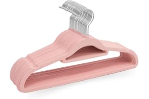 Sasha Morel 20 Pack Velvet Hangers | Non Slip Velvet Hangers For Clothes with Tie Organisers | Space Saving Hangers and 360° Swivel Hooks Wardrobe Storage Organiser