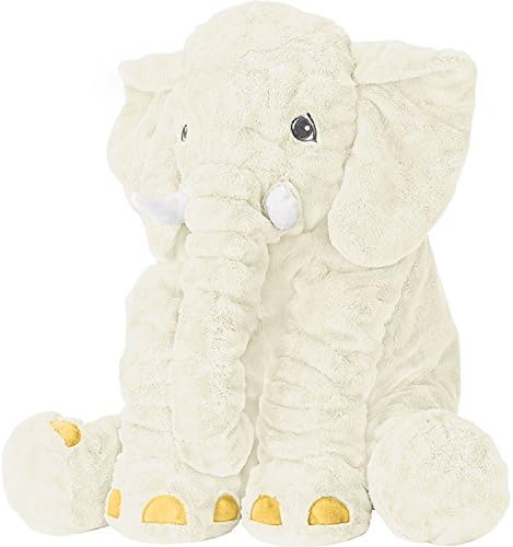 Stuffed Elephant Animal Large Stuffed Elephant Plush Toy Giant Gifts For Children Kids 16 Inches, Beige
