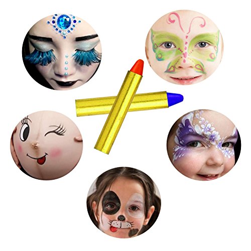 Buluri Visage Peinture, 16 Couleurs Visage Kits de Peinture Corporelle Sûr et Non-Toxique Professionnel Peinture Parterres de 40 Pochoirs, Parfait pour Noël, Cosplay, Soirées à Thème (16 colors)