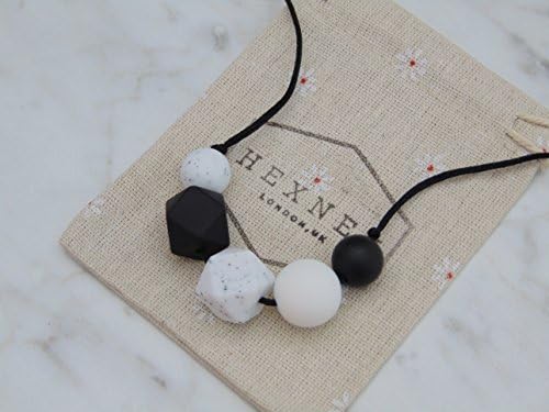 Essentials Range Monochrome Teething Necklace Affordable Breastfeeding and Baby Wearing Silicone Jewellery By HexNex New Mum and Baby Gift
