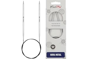 KnitPro Nova Metal: Knitting Pins: Circular: Fisso: 80 cm x 4.00 mm, Metallo, Silver, 80cm x 4.00mm