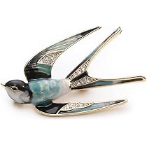 Broche Hirondelle En Métal élégante - Épinglette Oiseau Or/argent - Cadeau Mode Pour Femme/homme - Pour Robe, Costume, Mariage, Anniversaire, Noël