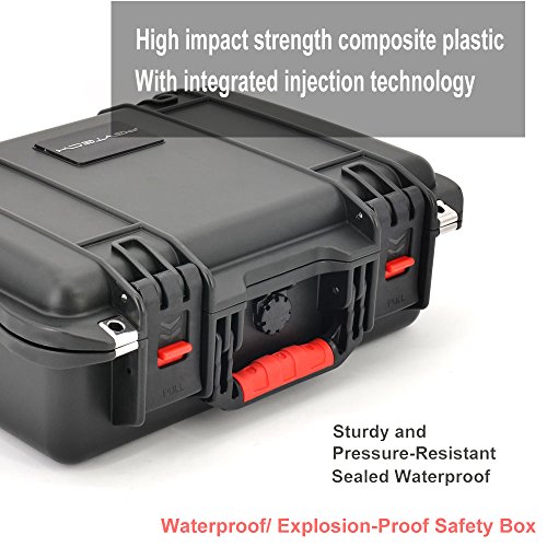 N.ORANIE Mavic Pro Explosion-proof Box Rugged Hardshell Carry Case IP67 Waterproof Shockproof Handbag Suitcase for DJI Mavic Pro Foldable Drone Quadcopter and Accessories (Black)