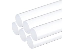 QUARKZMAN 6 Stück Acryl Kunststoff Rundstab 13mm x 300mm PMMA Acryl Kunststoff Stab Transparente Acryl Stäbe für DIY Handgefertigt Kunsthandwerk Beleuchtung Garten Dekorationen - 1/2" x 12"