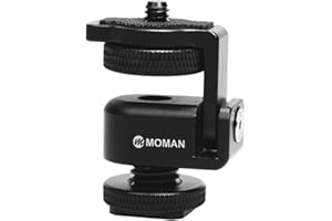 Supporto Monitor Fotocamera, Moman Cold Shoe Mount Adapter 1/4" Testa a Sfera Compatibile con Field Monitor Treppiede Faretto Fotografia, Supporto-Monitor-Fotocamera-Hot-Shoe