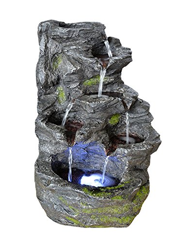 GARTENBRUNNEN BRUNNEN Solar BRUNNEN ZIERBRUNNEN VOGELBAD WASSERFALL GARTENLEUCHTE TEICHPUMPE - SPRINGBRUNNEN WASSERSPIEL für Garten, Gartenteich, Terrasse, Teich, Balkon, sehr DEKORATIV, VERBESSERTES MODELL MIT PUMPEN-INSTANT-START-FUNKTION SOLARTEICHDEKORATION, GARTENDEKO, LED-Solar-Set Wasserbrunnen "ASIA-GARTEN" mit LED licht GARTENLEUCHTE STEHLAMPE