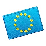 Tamaño: 7 x 5 cm. Parches de Lucky, Parche, Iron on Patch, aplicación, Bandera, Bandera, Bandera, Europa, Unión Europea, Euro, Bruselas, 7 x 5 cm