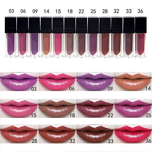 12 Farben Wasserdichte Flüssige Lippenstift Make Up Liquid Lip Gloss Matte Lipstick Pen Kosmetik Lippencreme - 4