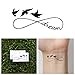 Tattify Bird Infinity Sign Temporary Tattoo - Continuum (Set of 2) - Other Styles Available - High Quality and Fashionable Temporary Tattoos