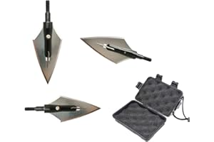 ZSHJGJR 6pcs Pfeilspitzen Jagdspitzen Armbrust Bogen mit Klingen 144 Grains 160 Grains Broadhead Pfeilspitzen für Bogenchießen Bogensport