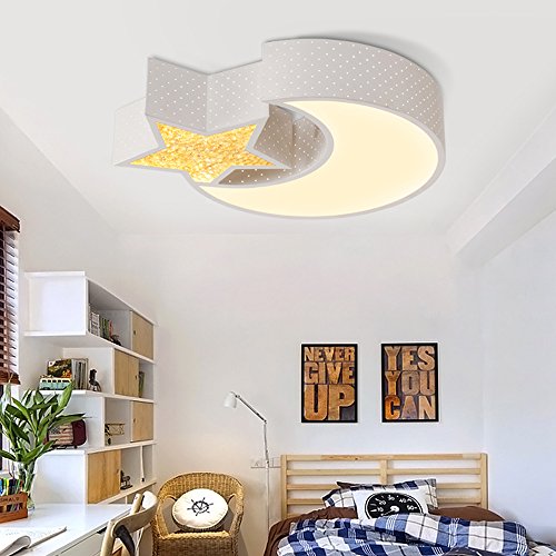 Stylehome LED Deckenlampe 6282 voll dimmbar mit Fernbedienung Mond mit Stern (24W dimmbar) - 2