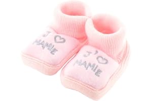 FRUIT DE MA PASSION Chaussons pour bébé 0 à 3 Mois rose - J'aime mamie