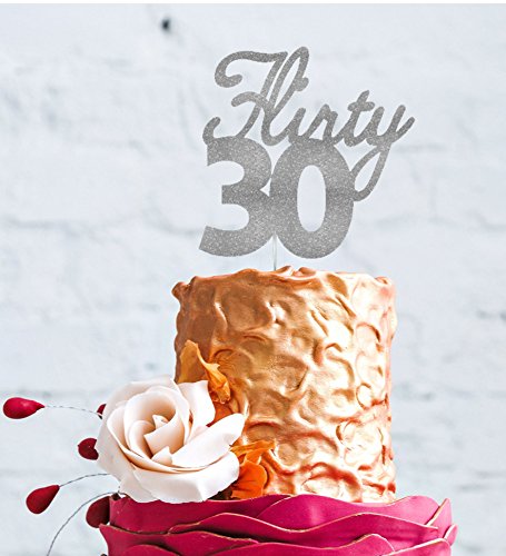 lissielou Flirty 30 Tortenaufsatz, Glittery Silver, 13.2cm wide x 13.2cm high (5.2in x 5.2in)