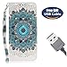 Produktbild Aireratze LG G7 Handyhülle, LG G7 Hülle Karteneinschub TPU Innen Kratzfestes Schmutzunempfindliches Schutz Handy in Blaue Mandala Helle Farbe 3D Tech Ultra Glatt für LG G7 (USB Cable)