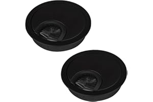 SOTECH 2 sztuki przepust kablowy metalowy wymiar wiercenia Ø 68 mm czarny matowy z uszczelką szczotkową, przepust kablowy, średnica zewnętrzna 76 mm