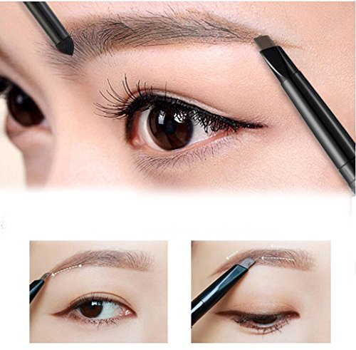 Augenbrauenstift 3D Eyebrow Liner Eyebrow Pen Soft Kaffee / Eye Brow Pencil Automatisch Wasserdicht Gedrehte Make Up Stift Augenbrauen-Stift(zwei Kopf),Augenbrauenstift + Augenbraue Pulver,Doppelzweck Dauerhaften Natürlichen Eyeliner Augenbraue Pulver Wasserfeste Make-up stift,Wasserdicht, Anti-Schweiß, natürlich dauerhaft,Nicht blühend,2PC(Dunkel Kaffee + Licht Kaffee) - 6